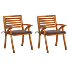Trendy houten tuinstoelen set van massief acaciahout met sets touwtjes - Taupe / 2 - Tuinstoelen