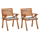 Trendy houten tuinstoelen set van massief acaciahout met sets touwtjes - Grijs / 2 - Tuinstoelen