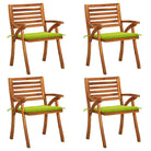 Trendy houten tuinstoelen set van massief acaciahout met sets touwtjes - Heldergroen / 4 - Tuinstoelen