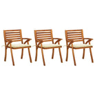 Trendy houten tuinstoelen set van massief acaciahout met sets touwtjes - Crème / 3 - Tuinstoelen