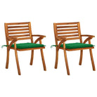 Trendy houten tuinstoelen set van massief acaciahout met sets touwtjes - Groen / 2 - Tuinstoelen