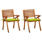 Trendy houten tuinstoelen set van massief acaciahout met sets touwtjes - Heldergroen / 2 - Tuinstoelen