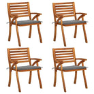 Trendy houten tuinstoelen set van massief acaciahout met sets touwtjes - Grijs / 4 - Tuinstoelen