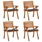 Trendy houten tuinstoelen set van massief acaciahout met sets touwtjes - Antraciet / 4 - Tuinstoelen