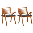 Trendy houten tuinstoelen set van massief acaciahout met sets touwtjes - Antraciet / 2 - Tuinstoelen
