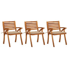 Trendy houten tuinstoelen set van massief acaciahout met sets touwtjes - Beige / 3 - Tuinstoelen