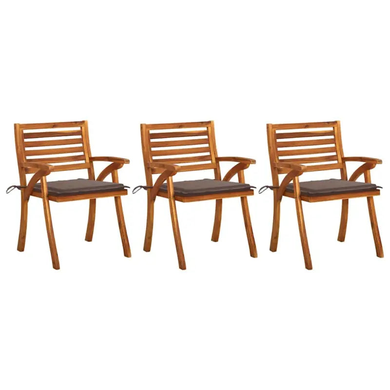 Trendy houten tuinstoelen set van massief acaciahout met sets touwtjes - Taupe / 3 - Tuinstoelen