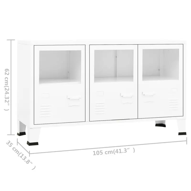 Trendy industrieel dressoir van metaal voor een strakke uitstraling - Wit / 1 - Dressoirs & buffetkasten