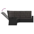 Trendy loungeset van massief acaciahout en poly rattan in zwart materiaal - Zwart - Tuinsets