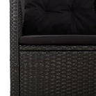Trendy loungeset van massief acaciahout en poly rattan in zwart materiaal - Zwart - Tuinsets
