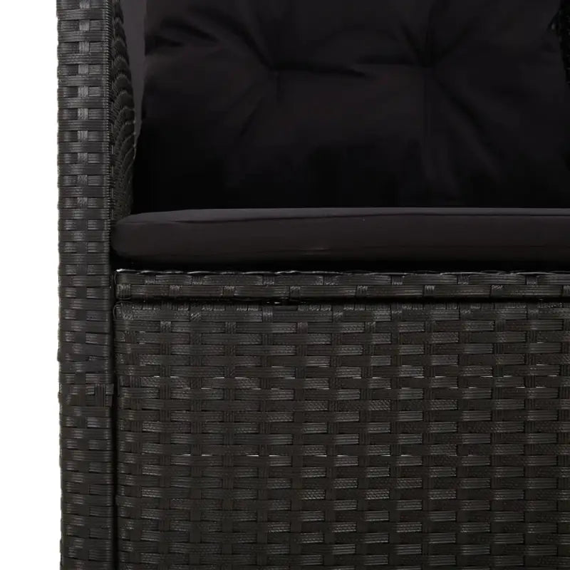 Trendy loungeset van massief acaciahout en poly rattan in zwart materiaal - Zwart - Tuinsets