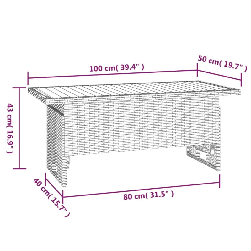 Trendy loungeset van massief acaciahout en poly rattan in zwart materiaal - Zwart - Tuinsets
