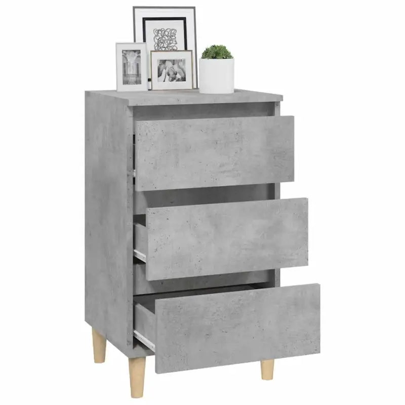 Trendy nachtkastje met houten poten en bewerkt hout voor een strak interieur - Nachtkastjes