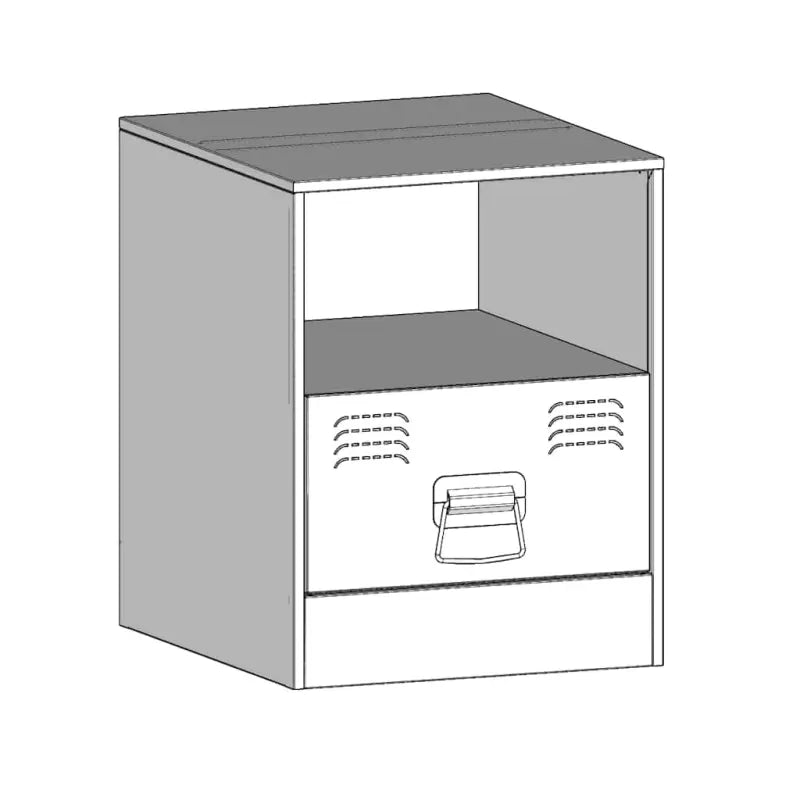 Trendy nachtkastje met koudgewalst staal voor een tijdloze uitstraling - Zwart / 1 - Nachtkastjes