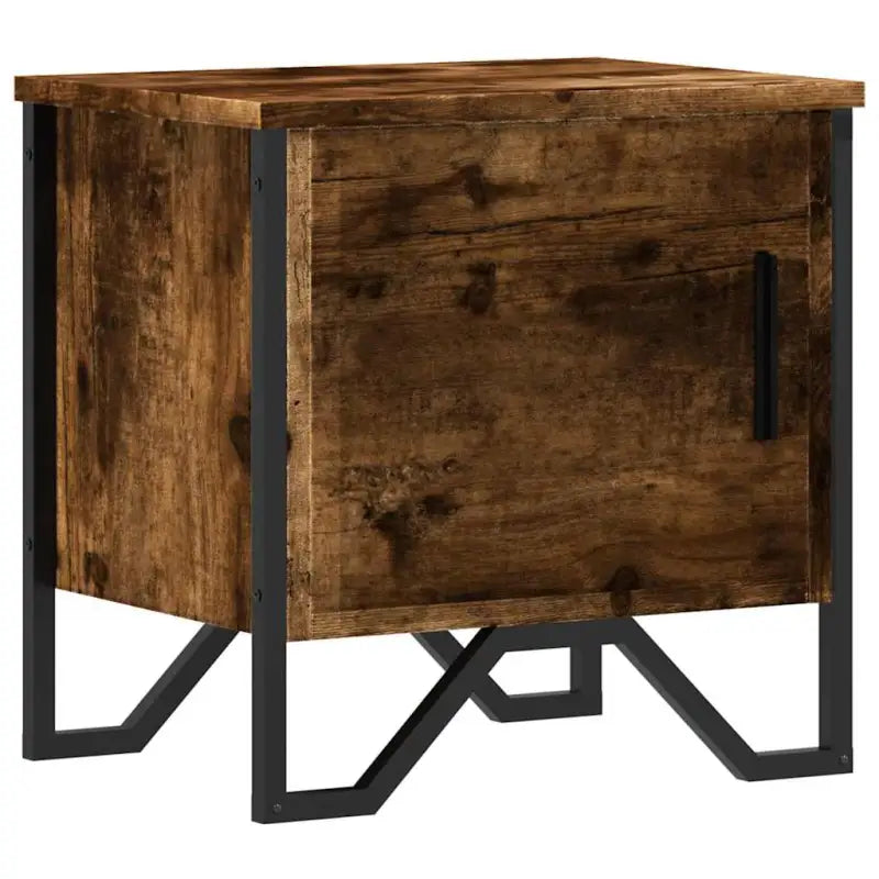 Trendy nachtkastje met metalen poten en bewerkt hout voor je interieur - Nachtkastjes