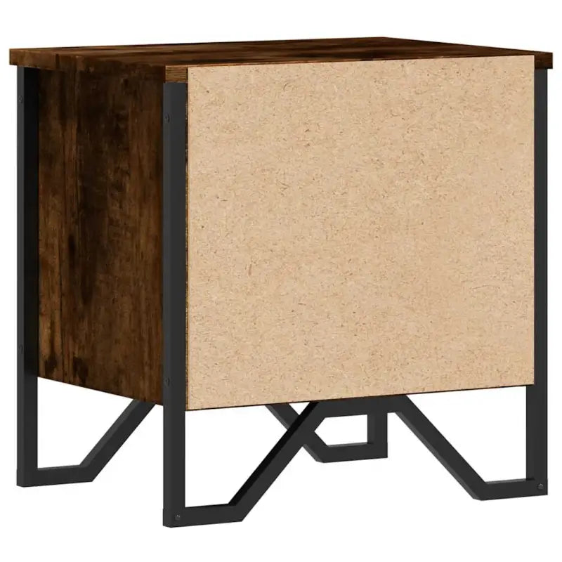 Trendy nachtkastje met metalen poten en bewerkt hout voor je interieur - Nachtkastjes