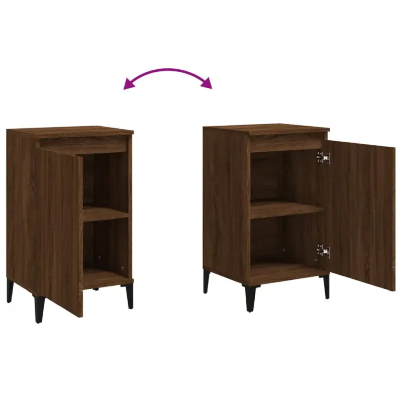 Trendy nachtkastje met metalen poten van bewerkt hout en gemakkelijk schoon te maken - Nachtkastjes