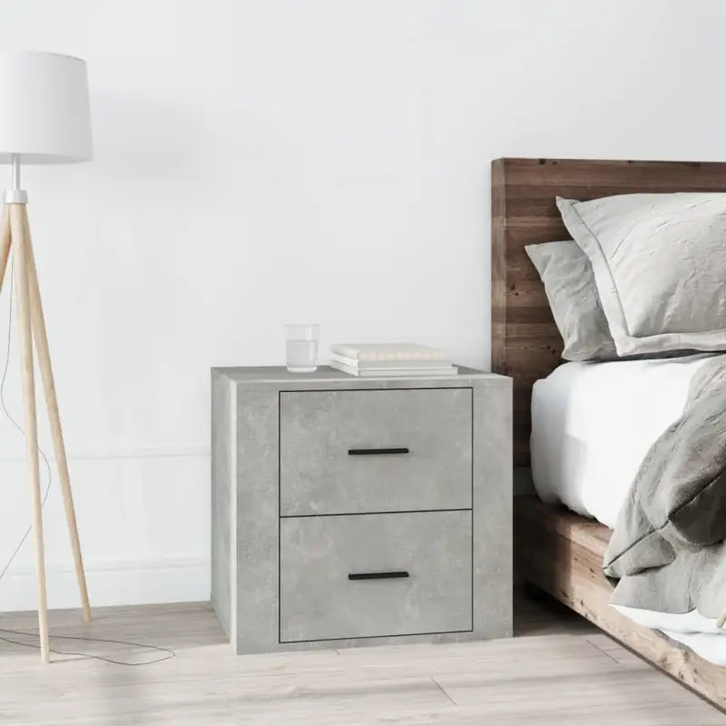 Trendy nachtkastje met stabiel blad en hoogwaardig bewerkt hout - Betongrijs / 1 - Opbergkasten & lockerkasten