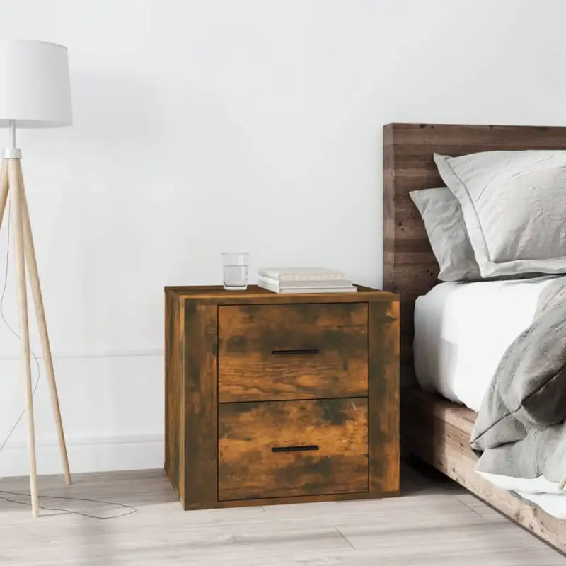 Trendy nachtkastje met stabiel blad en hoogwaardig bewerkt hout - Gerookt eiken / 1 - Opbergkasten & lockerkasten