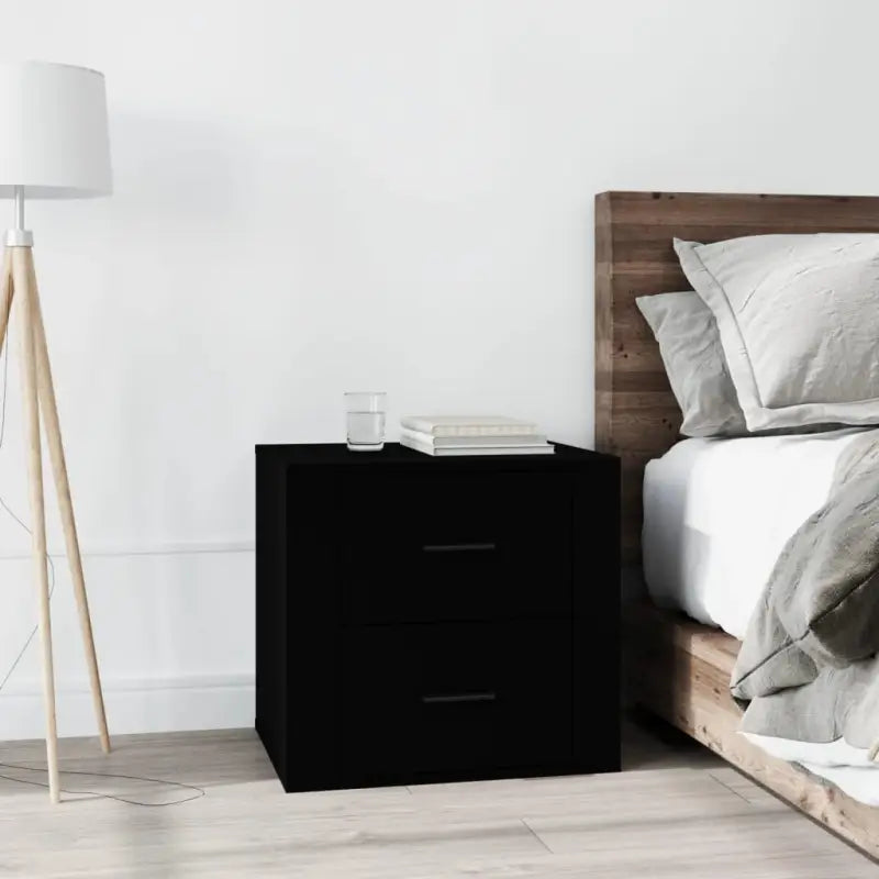 Trendy nachtkastje met stabiel blad en hoogwaardig bewerkt hout - Zwart / 1 - Opbergkasten & lockerkasten