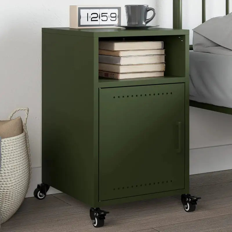 Trendy nachtkastje met stabiel frame van koudgewalst staal - Groen / 1 - Nachtkastjes