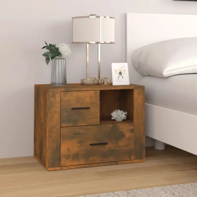Trendy nachtkastje van bewerkt hout dat gemakkelijk schoon te maken - Nachtkastjes