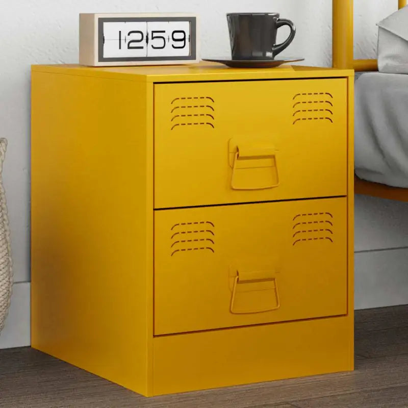 Trendy nachtkastje van duurzaam staal voor woon- en slaapkamer - Geel / 1 - Nachtkastjes