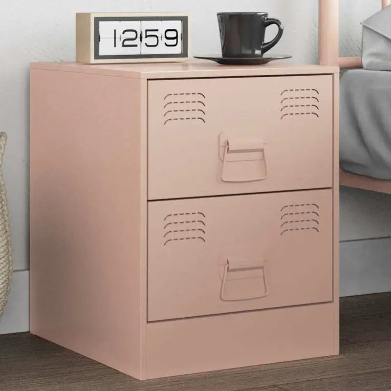 Trendy nachtkastje van duurzaam staal voor woon- en slaapkamer - Roze / 1 - Nachtkastjes