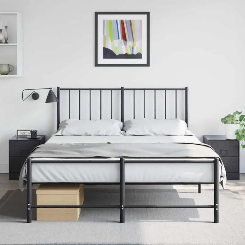 Trendy nachtkastje van duurzaam staal voor woon- en slaapkamer - Zwart / 2 - Nachtkastjes
