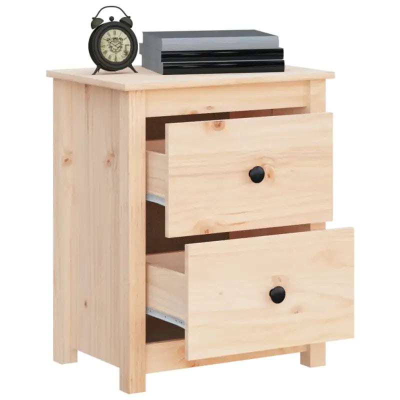 Trendy nachtkastje van massief grenenhout met strak design - Nachtkastjes