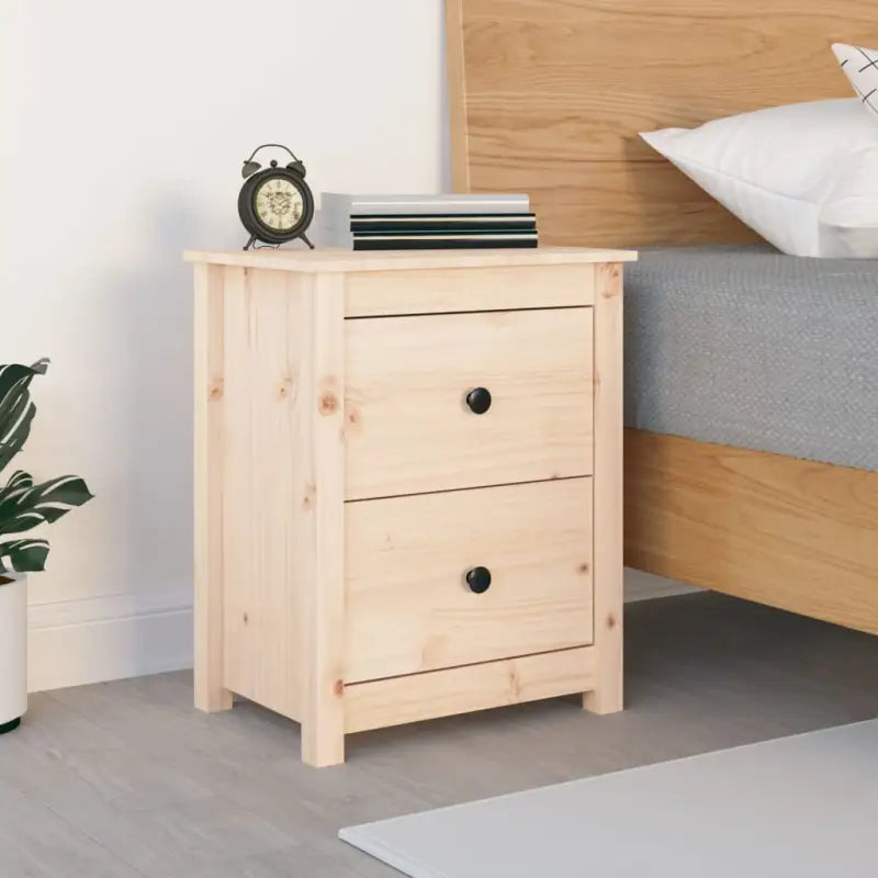 Trendy nachtkastje van massief grenenhout met strak design - Nachtkastjes