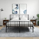 Trendy nachtkastjes met bewerkt hout en metalen poten voor een strak interieur - bruin eikenkleur / 2 - Nachtkastjes