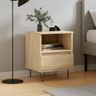 Trendy nachtkastjes met bewerkt hout en metalen poten voor een strak interieur - Sonoma eiken / 1 - Nachtkastjes