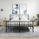 Trendy nachtkastjes met bewerkt hout en metalen poten voor een strak interieur - Sonoma eiken / 2 - Nachtkastjes