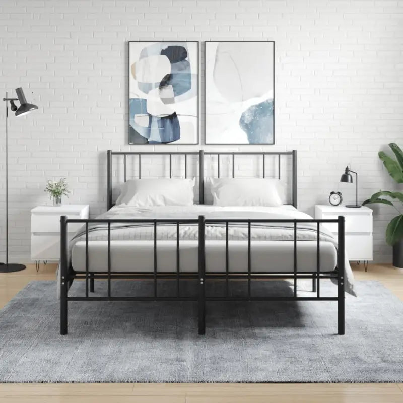 Trendy nachtkastjes van bewerkt hout met metalen poten en strak ontwerp - Wit / 2 - Nachtkastjes