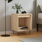 Trendy nachtkastjes van bewerkt hout met metalen poten voor een strak interieur - Sonoma eiken / 1 - Nachtkastjes