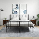 Trendy nachtkastjes van bewerkt hout met metalen poten voor een strak interieur - bruin eikenkleur / 2 - Nachtkastjes