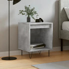 Trendy nachtkastjes van bewerkt hout met metalen poten voor een strak interieur - Betongrijs / 1 - Nachtkastjes