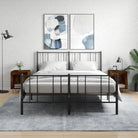 Trendy nachtkastjes van bewerkt hout met metalen poten voor een strak interieur - Gerookt eiken / 2 - Nachtkastjes