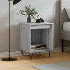 Trendy nachtkastjes van bewerkt hout met metalen poten voor een strak interieur - Grijs sonoma / 1 - Nachtkastjes