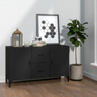 Trendy ontwerp dressoir in bewerkt hout gemakkelijk schoon en stijlvol - Zwart / 1 - Dressoirs & buffetkasten