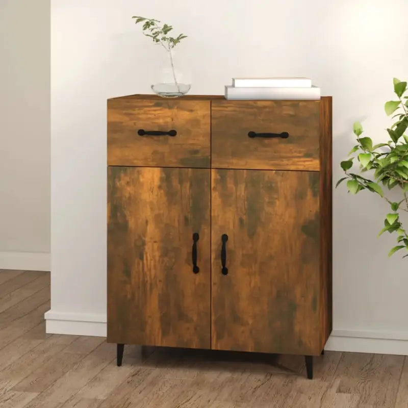 Trendy ontwerp dressoir met bewerkt hout en gemakkelijk schoon te maken oppervlak - Gerookt eiken / 1 - Dressoirs &