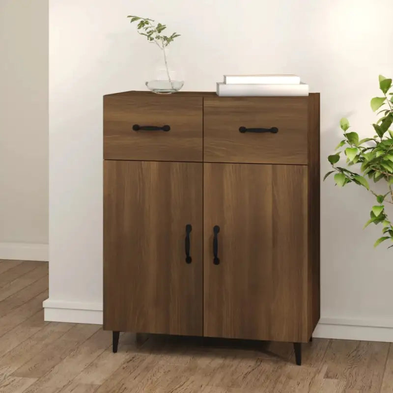 Trendy ontwerp dressoir met bewerkt hout en gemakkelijk schoon te maken oppervlak - bruin eikenkleur / 1 - Dressoirs &