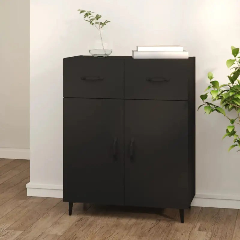 Trendy ontwerp dressoir met bewerkt hout en gemakkelijk schoon te maken oppervlak - Zwart / 1 - Dressoirs & buffetkasten
