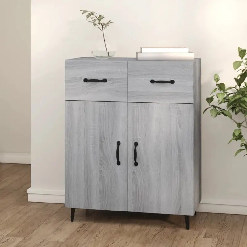 Trendy ontwerp dressoir met bewerkt hout en gemakkelijk schoon te maken oppervlak - Grijs sonoma / 1 - Dressoirs &