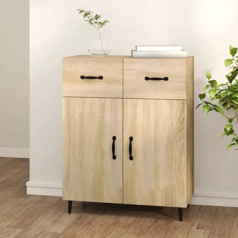 Trendy ontwerp dressoir met bewerkt hout en gemakkelijk schoon te maken oppervlak - Sonoma eiken / 1 - Dressoirs &