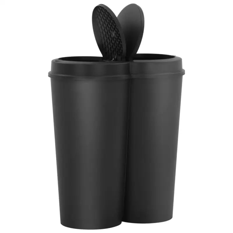 Trendy praktische afvalbak met twee afvalbakken voor scheiding - Zwart / 2 - Prullenbakken