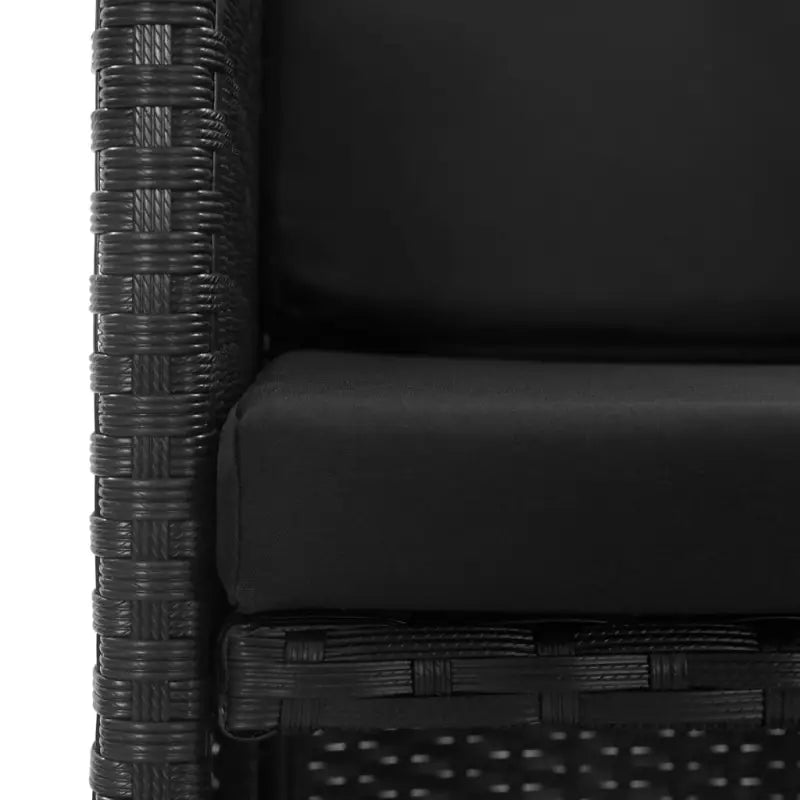 Trendy Rattan Tuinset met Stalen Frame en Makkelijk Schoon - Zwart - Tuinsets