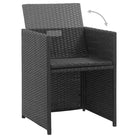 Trendy Rattan Tuinset met Stalen Frame en Makkelijk Schoon - Zwart - Tuinsets
