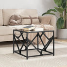 Trendy salontafel met glazen blad en elegante uitstraling - Zwart glas / 50 x 50 x 41 cm / 1 - Salontafels